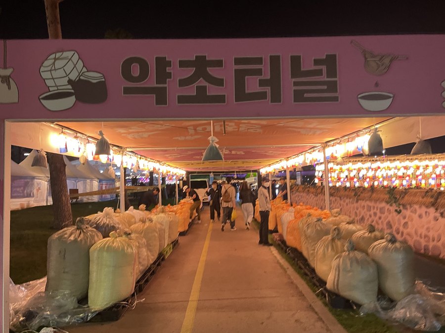 밤에도 환한 약초터널
